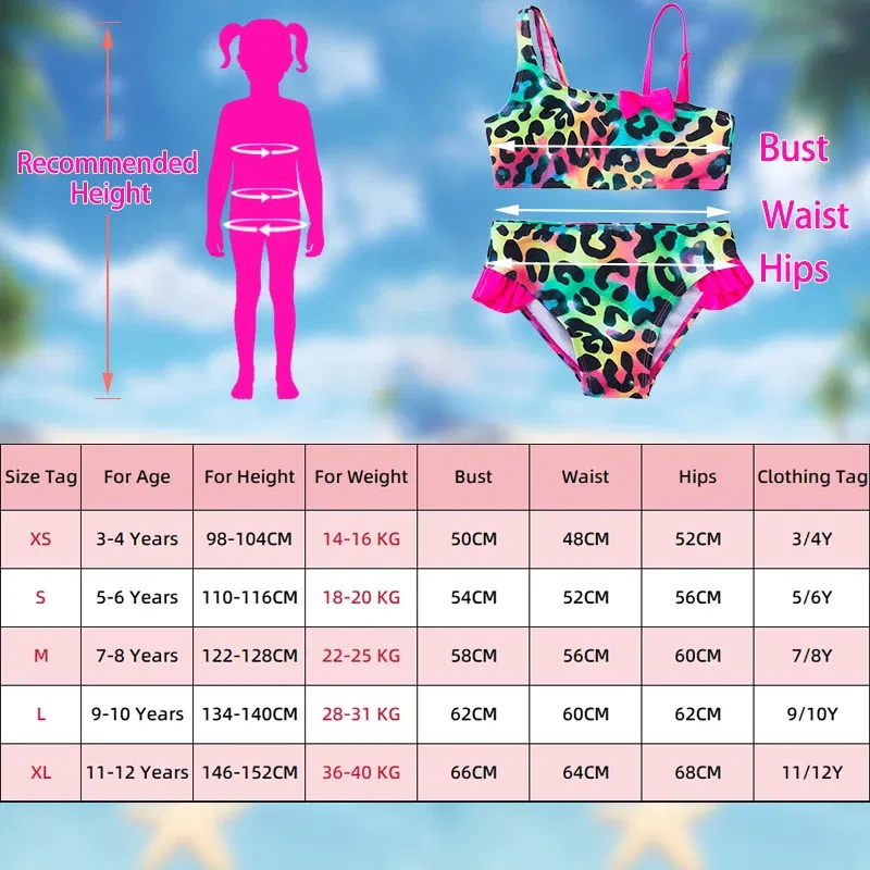 Color: MULTI, Size: XS?€old?‰ - Lilo Stitch Gilrs Bow Bikini Set Trendy Two-Piece Swimsuits for Summer Stylish Beachwear Pool Fashion Bathing Suits 3-12Y