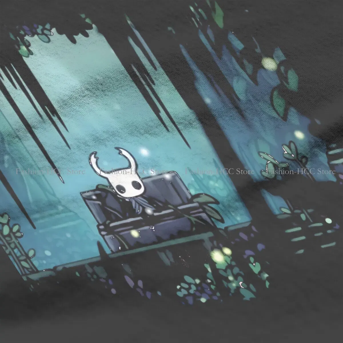 Color: black, Size: XXL - Green Graphic Polyester TShirt Hollow Knight Creative Tops Casual T Shirt Female