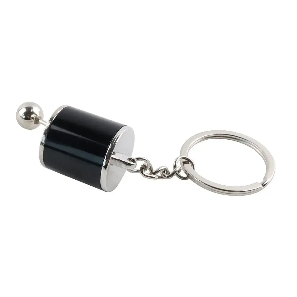Color Name: Red - Aluminum Shiftable Gear Shift Knob Stick Box 6-Speed Shifter Style Keychain Ring