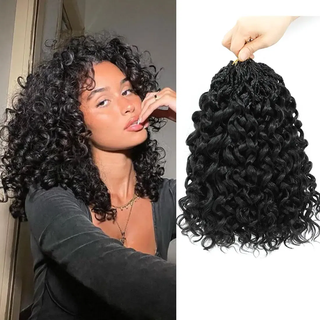 Color: #30, Stretched Length: 18inches, Bulk Buy: 1Pcs/Lot - Box Gogo Curl Crochet Hair for Black Women Pre looped Short Ocean Wave Crochet Hair Water Wave Beach Curl Crochet Braiding Hair