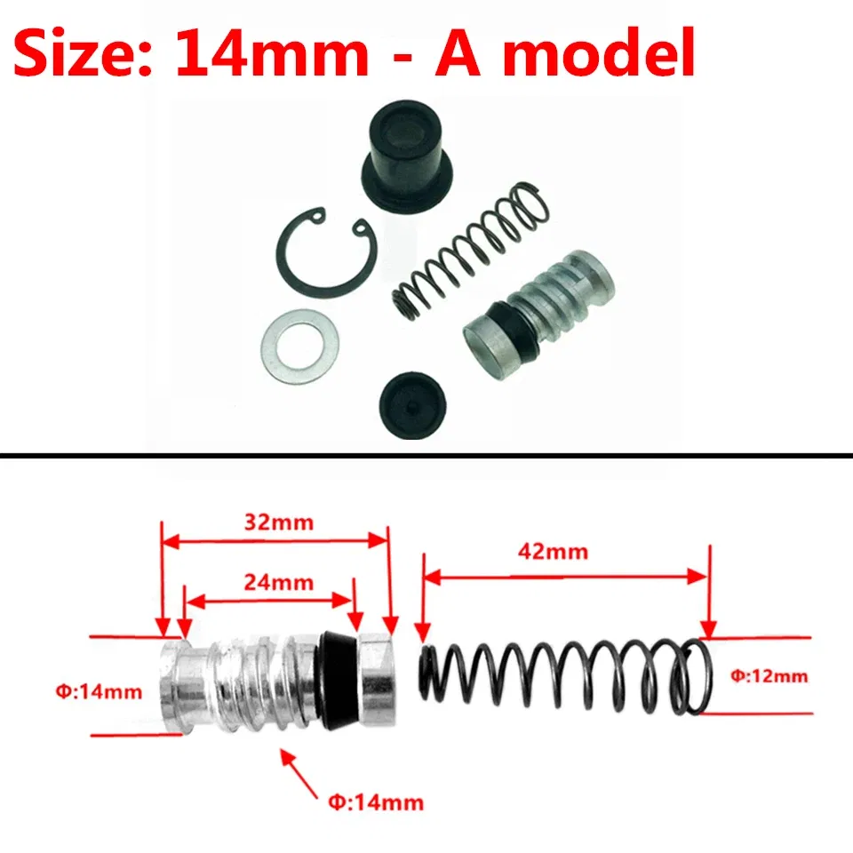 Color: MULTI - Motorcycle Clutch Brake Pump Piston Plunger Repair Set Master Cylinder Piston Rigs Repair Fit Motocros/Scooter Brake Accessories