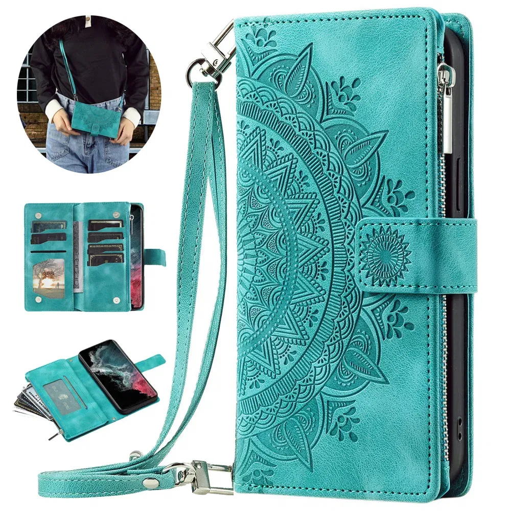 Color: light yellow, Material: Microfiber - S 23 S24 Ultra 5G Leather Case for Samsung Galaxy S23 Ultra Flip Cover Zipper CrossBody Book Funda S 24 Plus S23 FE Wallet Etui