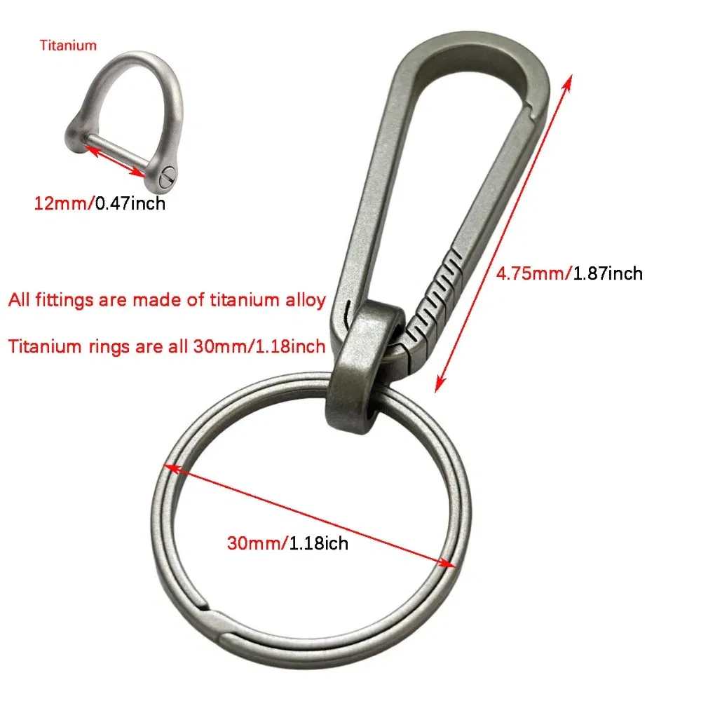 Color: green - High-End Titanium Keychain Men Car Key Chain Key Ring Ultra Lightweight EDC Carabiner Key Holder Outdoor Hiking Buckle Tool Gift