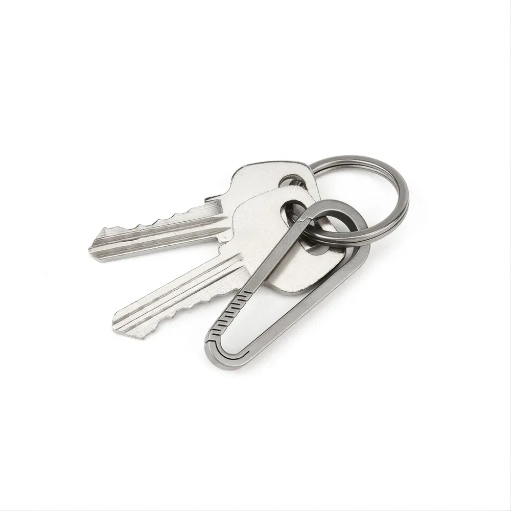 Color: green - High-End Titanium Keychain Men Car Key Chain Key Ring Ultra Lightweight EDC Carabiner Key Holder Outdoor Hiking Buckle Tool Gift