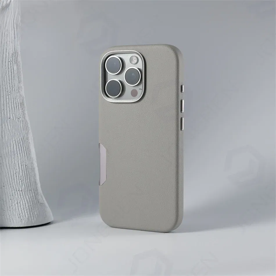 Color: Blue, Material: Vinyl - Aluminium Camera Button For iPhone 16 Pro Max Case Solid Leather Alloy Len Magnetic Wireless Charge Shockproof Cover For Magsafe