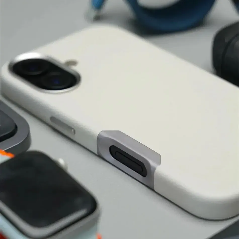 Color: Blue, Material: Vinyl - Aluminium Camera Button For iPhone 16 Pro Max Case Solid Leather Alloy Len Magnetic Wireless Charge Shockproof Cover For Magsafe