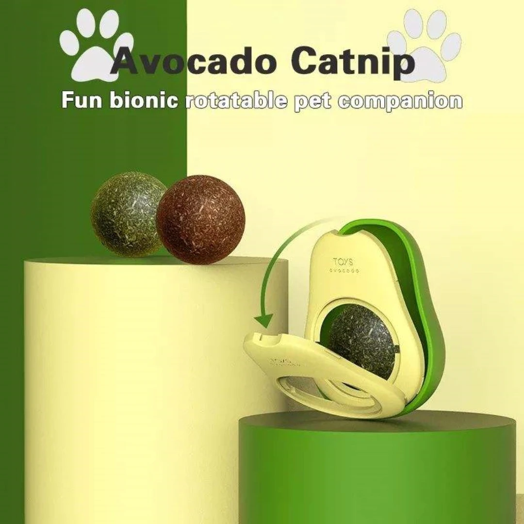 Color: BLUE MIST - Pet Toy Can Be Rotated Fun Self-hey Catnip Cat Toy Avocado Shape Catnip Cat Toys