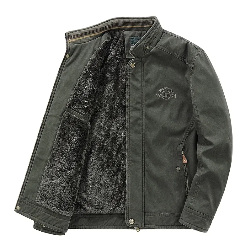 Color: Khaki, Size: XXS - Men Zipper Fleece Jackets Military Waterproof Windproof Cargo Jacket Outdoor Multi-pockets Tactical Climb Fishing Cycling Jacket
