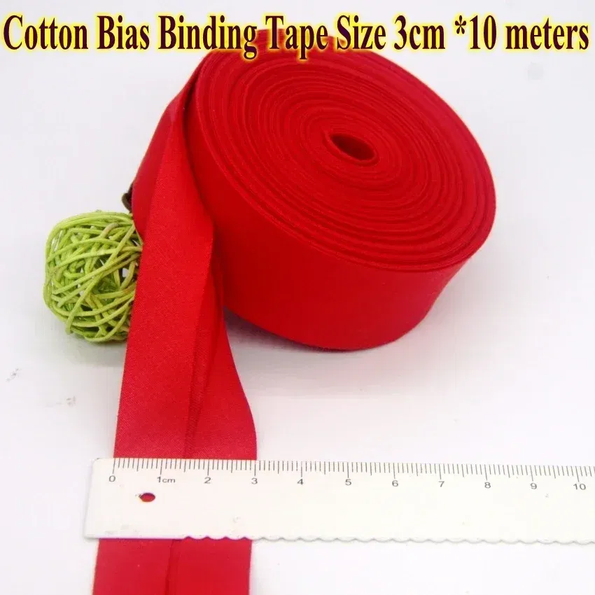 Color: Light Yellow, Size: L - Cotton Bias Binding Tape Size 3cm *10meter  Solid Color DIY Handmade Sewing Material Bias Tape