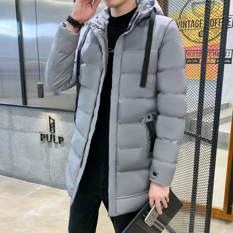 Color: GRAY, Size: 4XL - 7xl Plus Size Padded Parkas Men Thick Warm Coats Solid Warm Cotton Long Coats Windbreaker Winter Outerwear 6xl Thermal Jacket