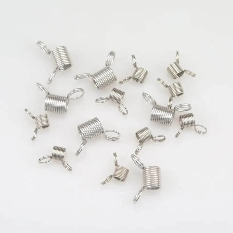 Color: Silver - 10 Pcs Stainless Steel Bead Stopper Mini Spring Clamps Creative Bead Line End Clasps Jewelry Making Accessories Durable