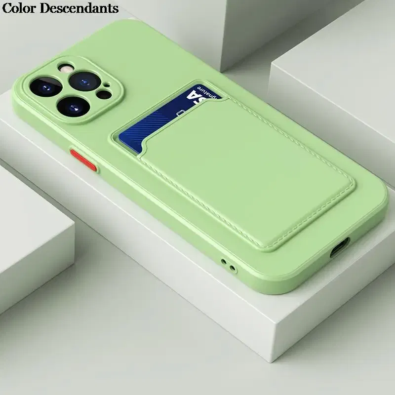 Color: army green, Material: Nylon - Card Holder Wallet Case For Samsung Galaxy A32 A53 A33 A13 A52 5G Case on A72 A22 A12 A51 A71 Shockproof Liquid Silicone Cover