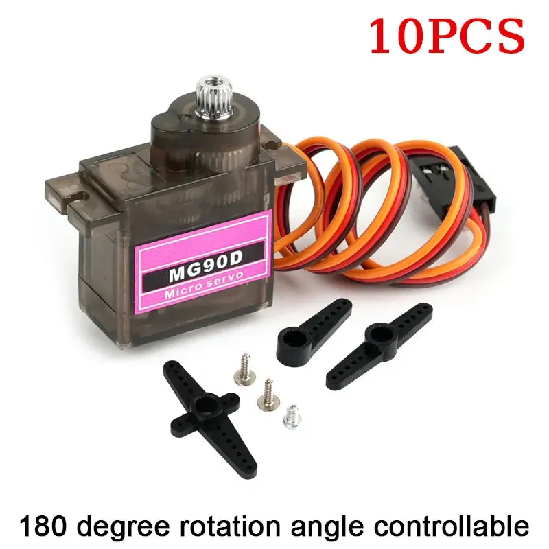 Color: WHITE - MG90D 10/20/30/40/50Pcs Micro Digital Servo Motor Full Metal Gear 180/270/360 Degree For RC Airplane Helicopter Car Boat Model