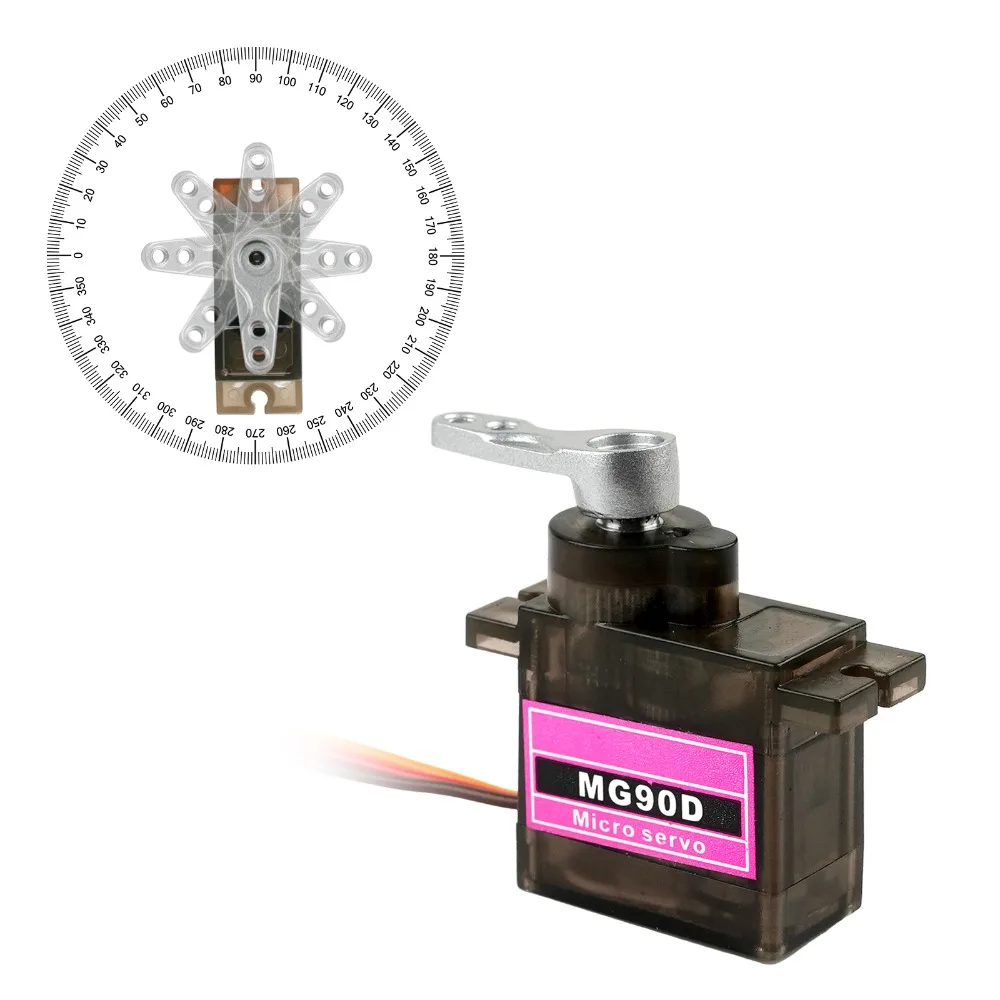 Color: WHITE - MG90D 10/20/30/40/50Pcs Micro Digital Servo Motor Full Metal Gear 180/270/360 Degree For RC Airplane Helicopter Car Boat Model