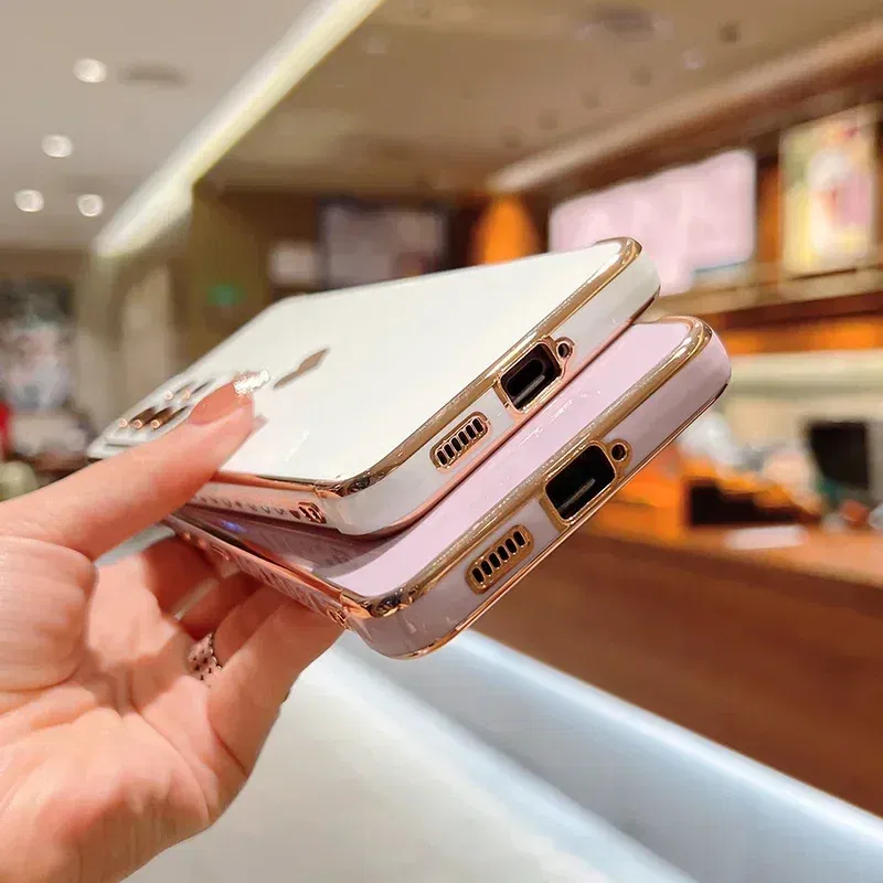 Color: Khaki, Compatible-Phone Models: For iPhone SE (2022), Ships From: CHINA - Electroplating Side Love Heart Phone Case For Samsung Galaxy S25 Ultra S24 S23 S22 A16 A55 Protect Lens Shockproof Back Cover