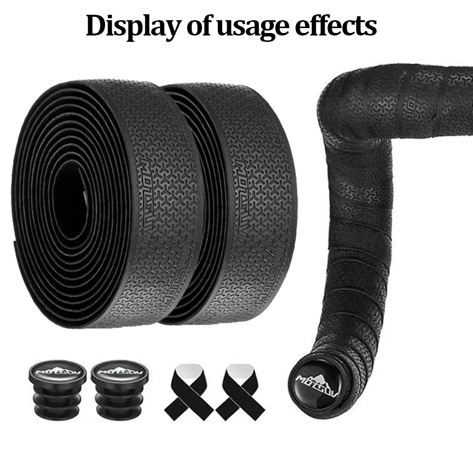 Color: Brown - 1Pair  Road Bike Handlebar Tape Anti Slip Silica Gel Handlebar Tape Shock Absorption Cycling Bar Tape Bicycle Accessories