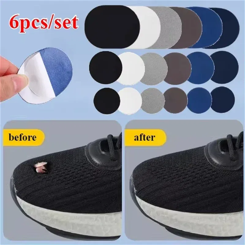 Color: Blue - 6pcs Heel Wear Repair Shoe Patch Stickers Unisex Anti-Wear Heel Protector Adhesive Patch Repair Shoes Heel Sneakers Protector