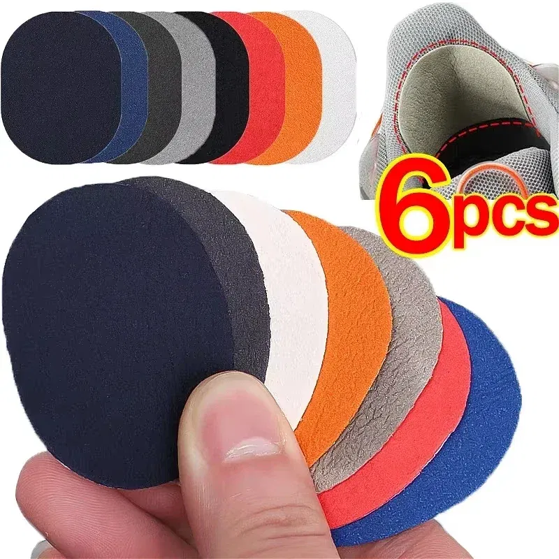 Color: Blue - 6pcs Heel Wear Repair Shoe Patch Stickers Unisex Anti-Wear Heel Protector Adhesive Patch Repair Shoes Heel Sneakers Protector
