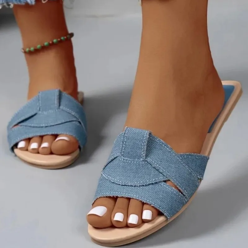Color: Orange, Shoe Size: 38 - New Fashion Slippers Women Sexy Flat Sandals Casual Ladies Sand Beach Slippers Elegant Fish Mouth Slippers Women