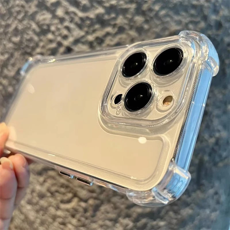 Material: ABS, Color: black - Vanuoxin Luxury Shockproof Case for iPhone 15 14 13 12 11 Pro Max with Electroplat Button Bumper Phone Back Cover Clear & Black
