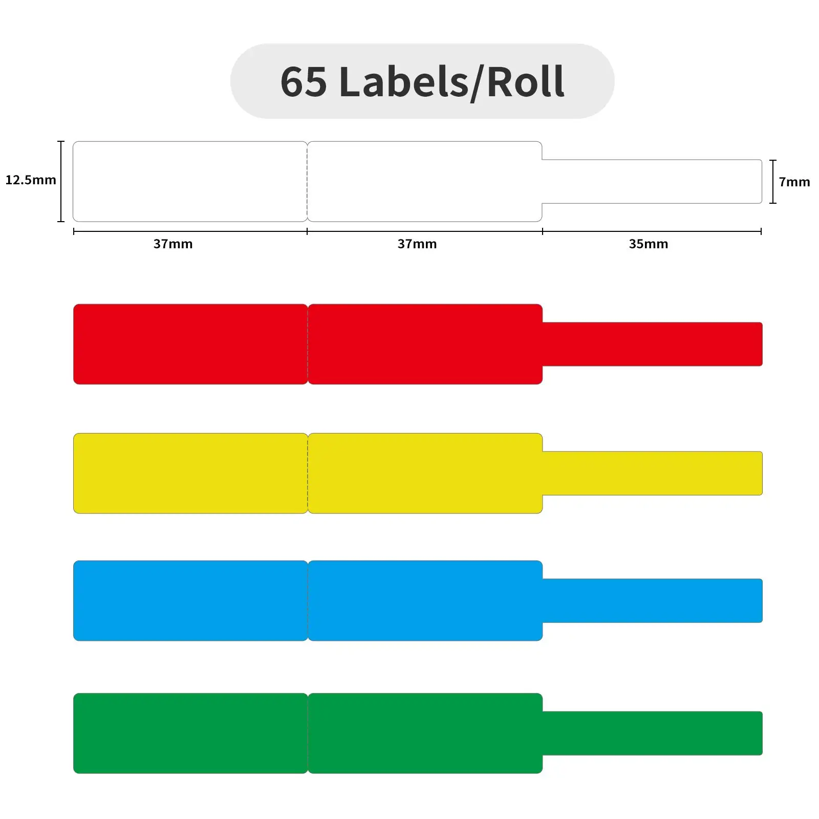 Color: BK - NIIMBOT Sticker Self-adhesive Label Thermal Papers for D11 D101 D110 Mini Printer White Colorful Waterproof Cable Tape Rolls