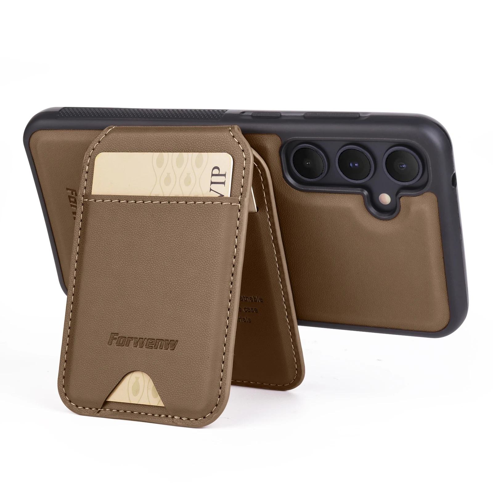 Color: Brown, Compatibility by Model: Galaxy A36 - Leather Case For Samsung Galaxy A16 A36 A56 A55 A35 A15 A25 S25 S24 Ultra S23 S22 Plus + 2 in 1 Detachable Vertical Wallet Cover