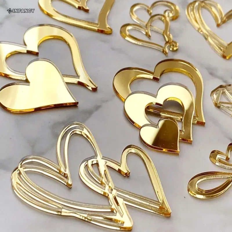 Color: GRAY - 1Pcs Acrylic Cake Toppers Supplies Hearts Baking Dessert Flag Placard Decoration Proposal Anniversary Wedding Birthday Party