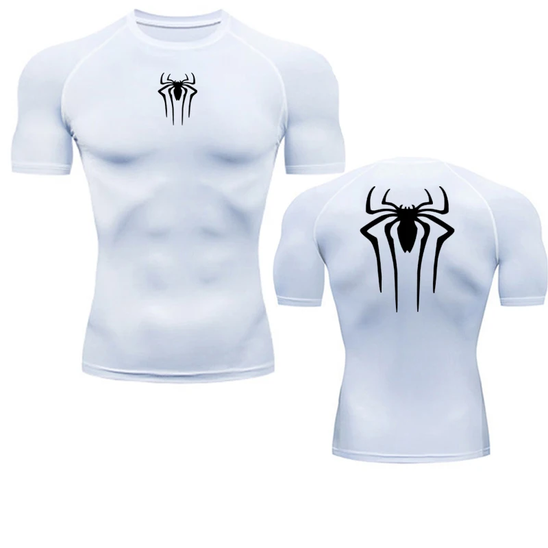Color: black, Size: M - Printed Men's Athletic Compression Shirts Athletic Quick Dry Breathable Rash Guard Athletic Tight Workout Tops Summer Men