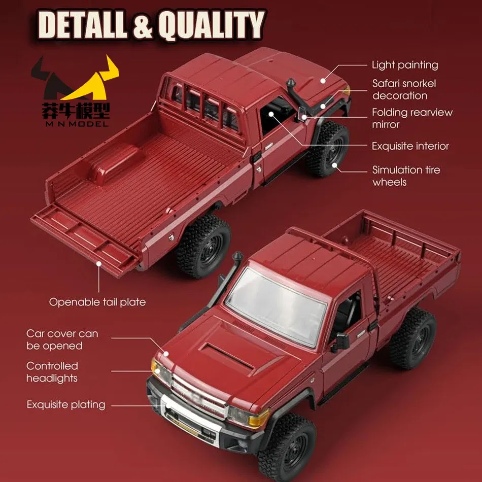 Color: plum - MN MODEL 1/12 4X4 Remote Control Diving Off-road Car Retro LC79 Truck Climbing All Terrain Vehicle Rock Crawler Toy for Adult