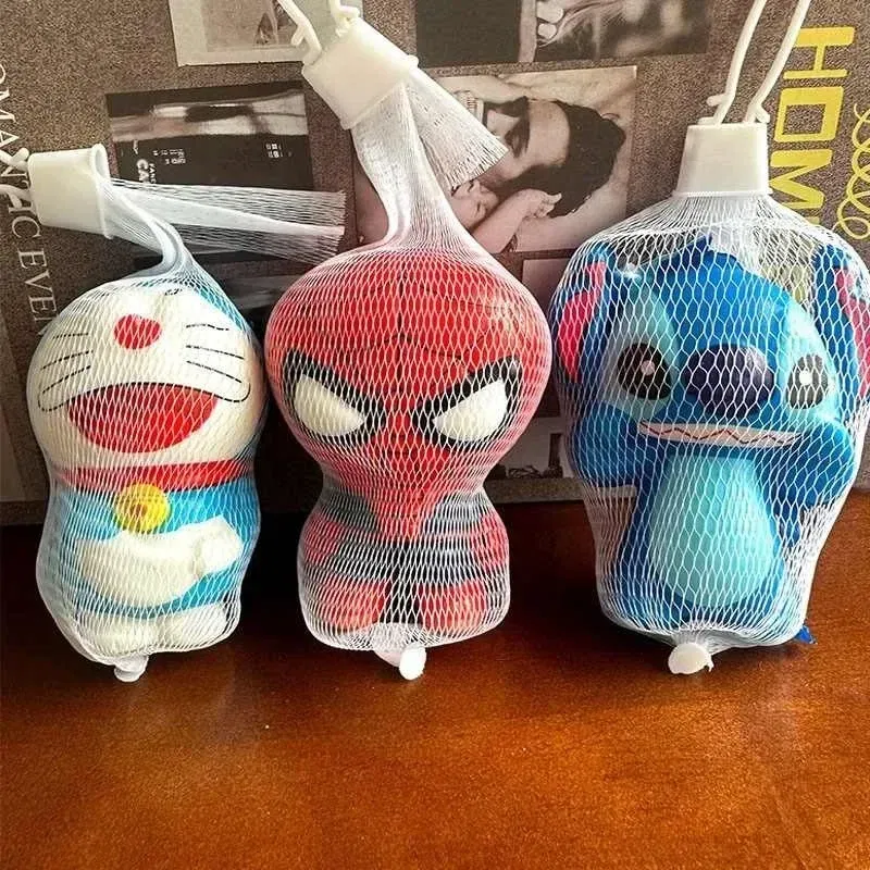 Color: black - Disney Stitch Squeeze Toys Cute Cartoon Fashion Spider-Man Soft Slow Rebound Doll Children Stress Relieving Toy Holiday Gifts