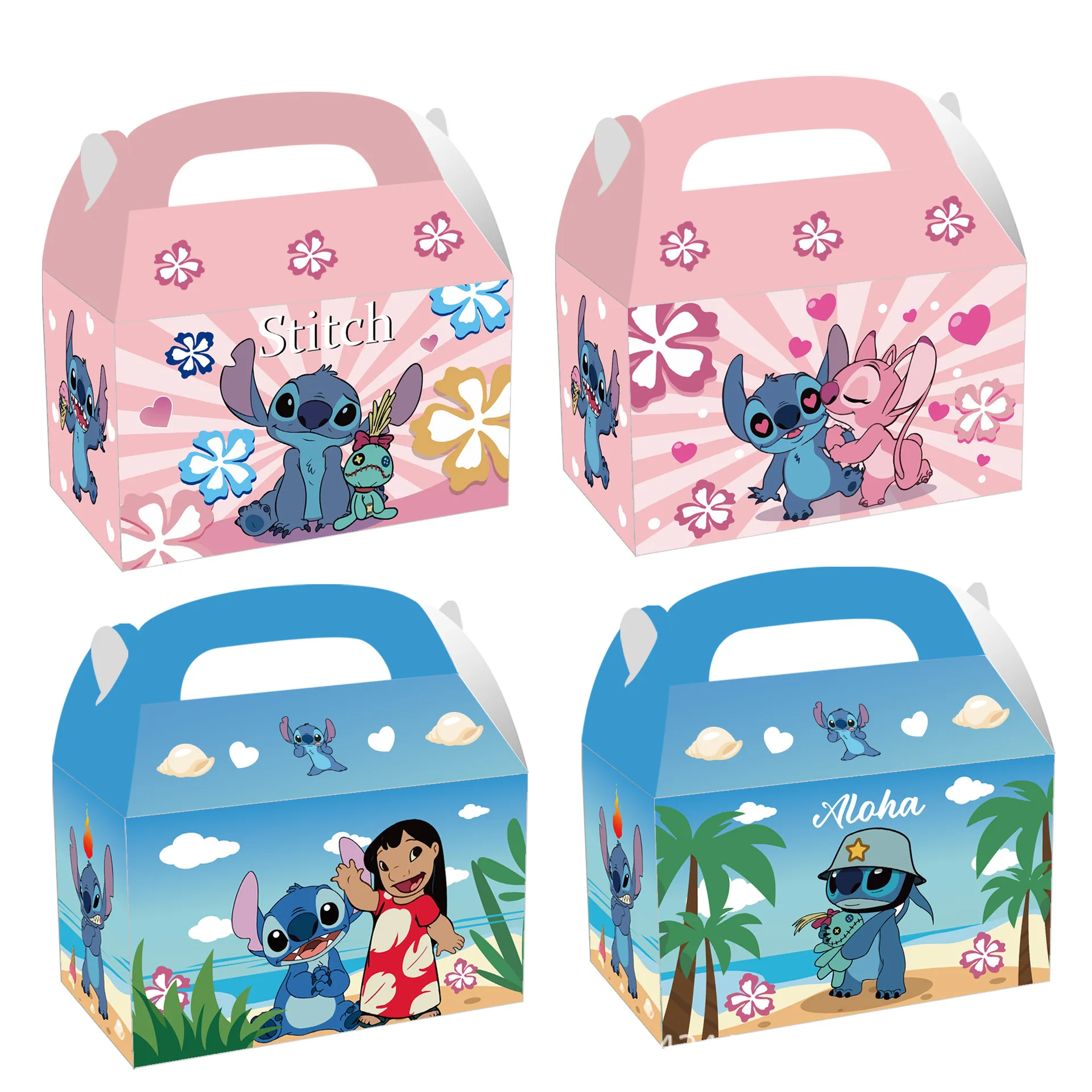 Color: plum - Lilo Stitch Party Gift Supplies Slapping Bracelets Reusable Drinking Straws Stamp Paper Bags Stickers Ring Birthday Party Decora