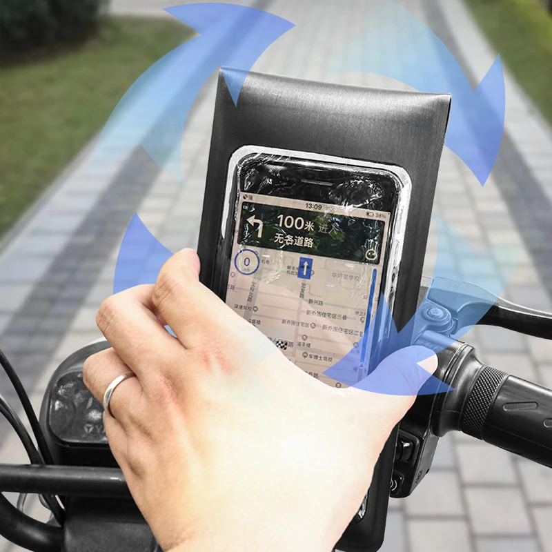 Color: Black - Bike Phone Holder Case Waterproof Bicycle Handlebar Phone Stand Motorcycle Rearview Mirror Cellphone Mount Cycling Accessories