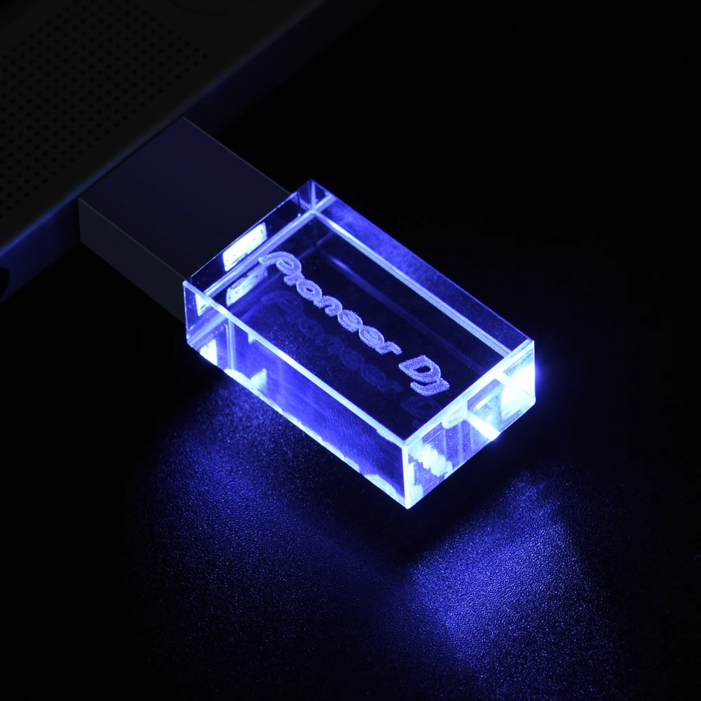 Color: Blue, Capacity: 16 GB - JASTER Pioneer DJ Crystal USB Flash Drive 128GB High Speed Memory Stick 64GB Silver Lid Pendrive 32GB Real Capacity U Disk 16GB