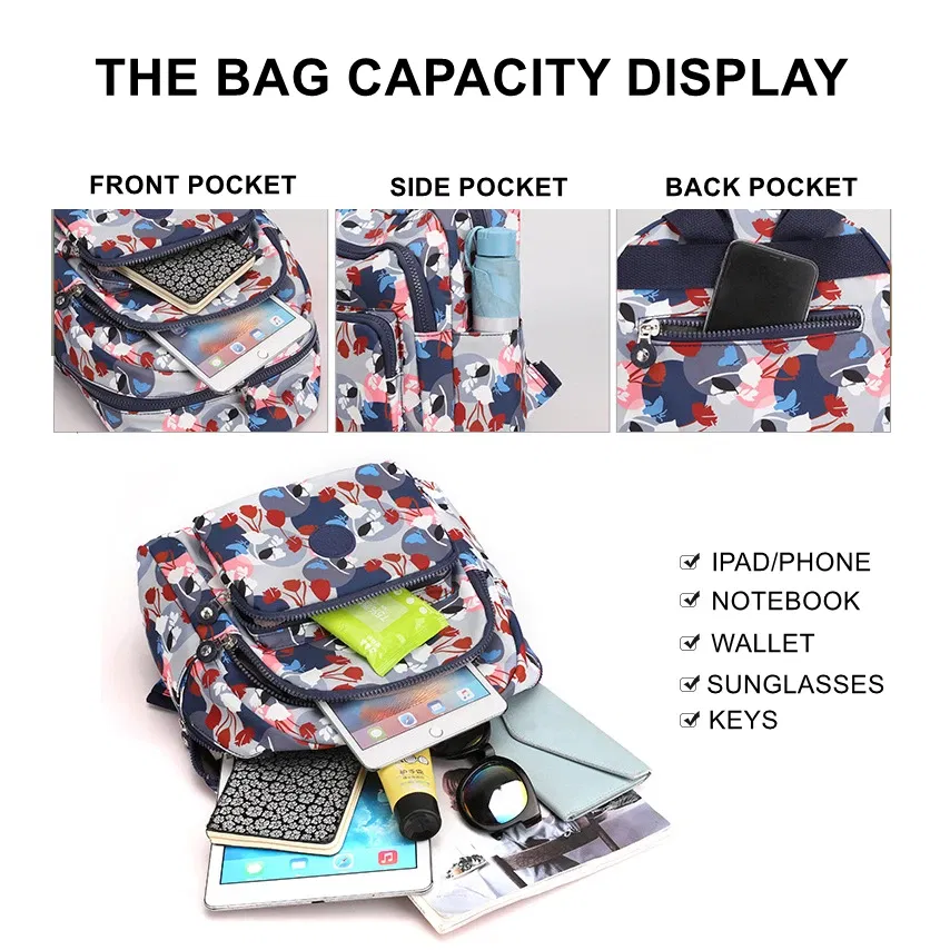 Color: Ivory - Printing Backpack for Women Travel High Capacity Waterproof College Backpack Trendy Women Laptop School Bags Cute Girl