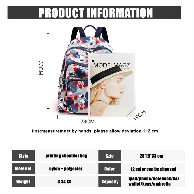Color: Ivory - Printing Backpack for Women Travel High Capacity Waterproof College Backpack Trendy Women Laptop School Bags Cute Girl