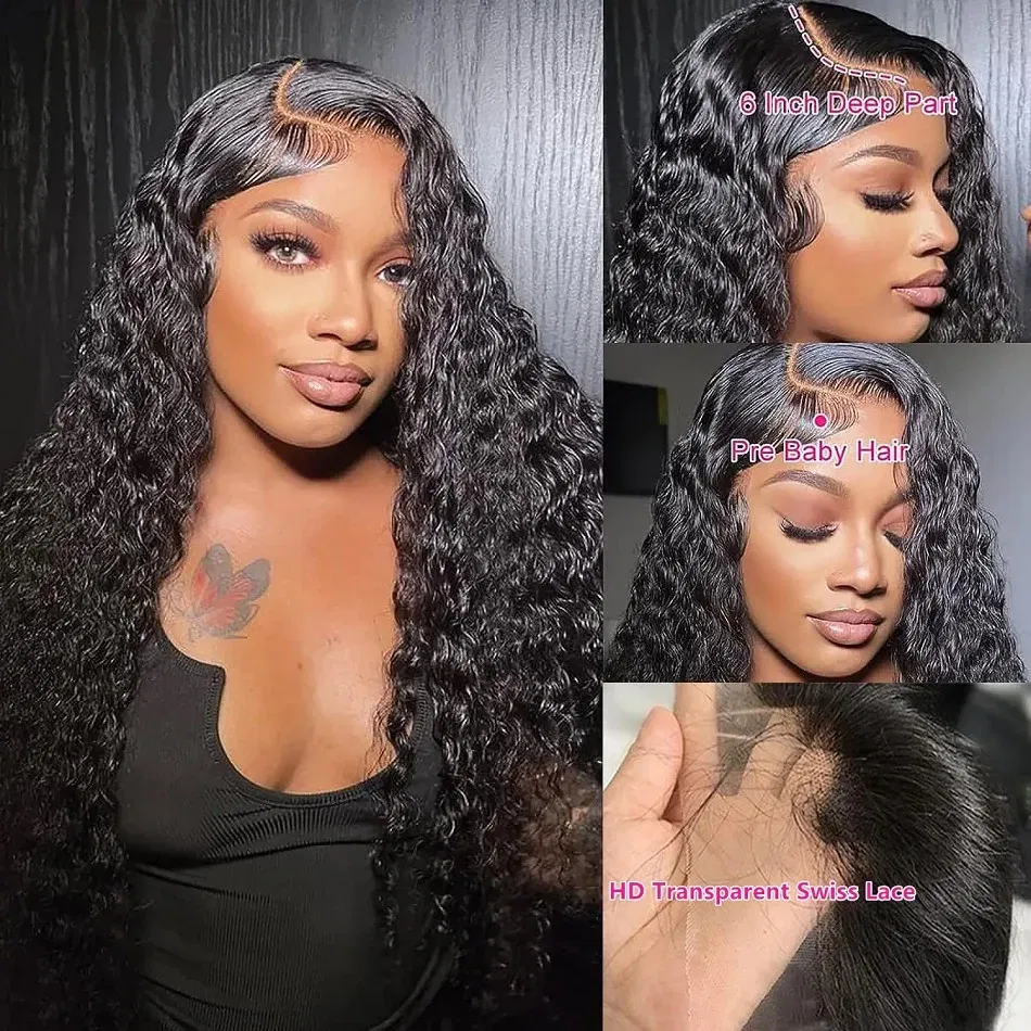 Stretched Length: 38inches, Density: 200%, Ships From: CHINA, Lace Size: 13x6 - hd lace wig 13x6 human hair Curly Wig For Women choice Pre Plucked 30 40 Inch Loose Deep Wave Water wave Frontal Wigs