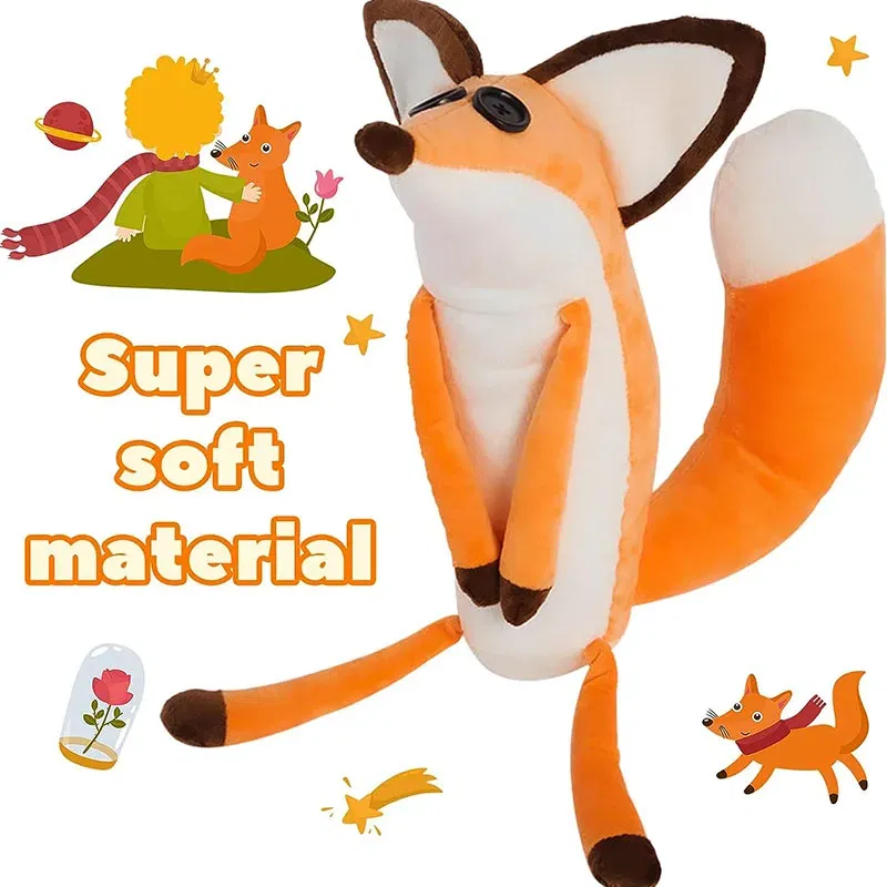 Color: Orange, Height: 31cm-50cm - Potdemiel The Little Prince Le Petit Prince Fox Plush Doll Puppet Toy