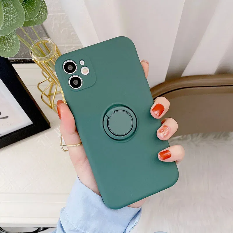 Color: army green, Ships From: CHINA, Material: Neoprene - With Ring Holder Phone Case For Samsung Galaxy S25 Ultra S24 S23 S22 S21 Plus A13 A52 A53 A54 TPU Soft Back Cover