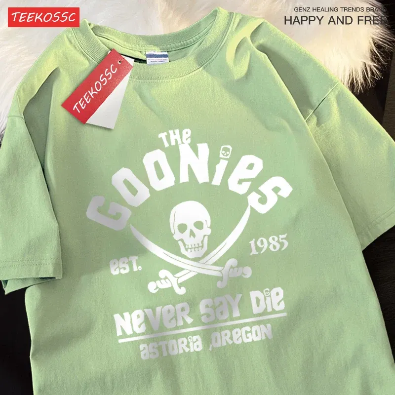 Color: PURPLE, Size: XXXL - The Goonies Never Say Die T Shirts Men Women Comfortable Crewneck Tshirt Breathable Cotton T Shirts Street Loose Couple Clothing