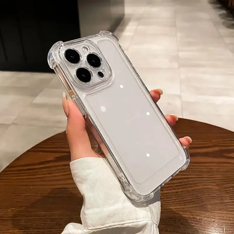 Material: Microfiber, Color: black - Vanuoxin Luxury Shockproof Case for iPhone 15 14 13 12 11 Pro Max with Electroplat Button Bumper Phone Back Cover Clear & Black