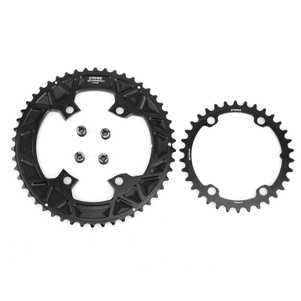Color: Light Grey, Ships From: CHINA, Chainwheel Teeth: 44-52T - STONE Double Chainring BCD 110mm 4 Bolts for 105 R7100 Ultegra R8100 R9200 Dura Ace Road Bike Chainwheel Chain Ring