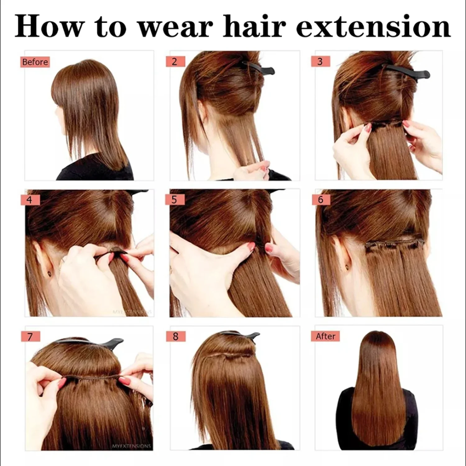 Color: P4/30, Stretched Length: 24inches - 24Inch 16 Clips in Hair Extensions Long Straight Hairstyle Synthetic Blonde Black Hairpieces Heat Resistant False Hair Daily Use