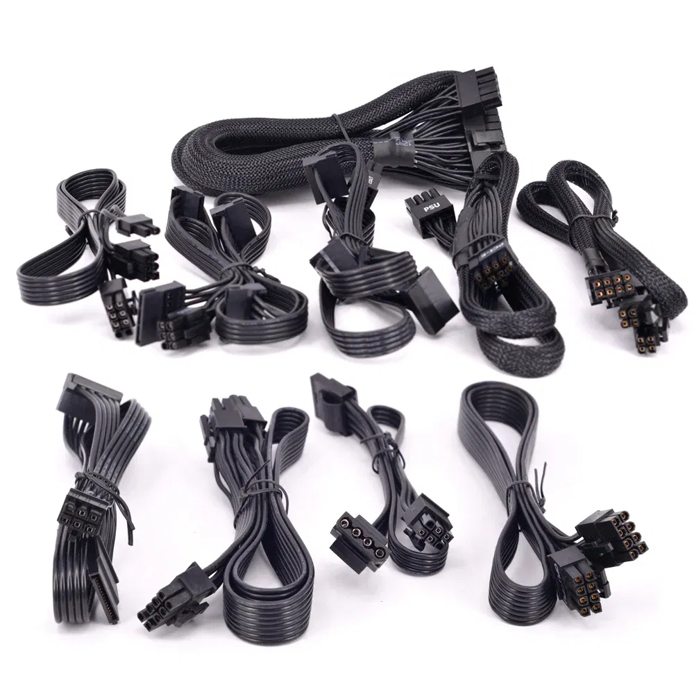 Color: Gold, Cable length: Other - For Seasonic FOCUS PLUS Gold FX Peripheral 4 Pin SATA IDE PCIe CPU Main Power ATX 24 Pin GPU VGA Card Power Supply Mining Cable