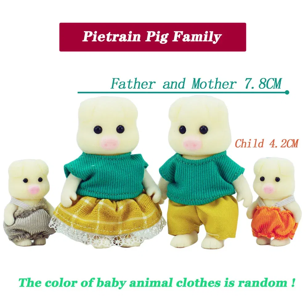 Color: Multicolor - Simulation Forest Reindeer Family Doll Dollhouse Figures Furniture Set DIY Playset Play House Girls Toys Accessories Xmas Gifts