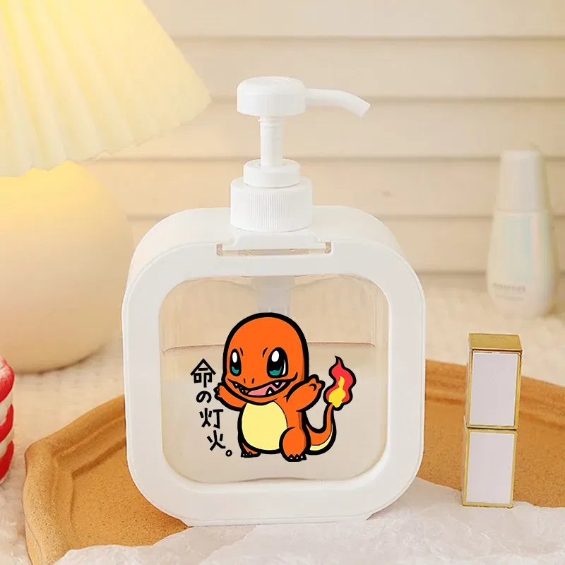 Color: WHITE - 1PCS Pokemons Soap Dispenser White Liquid Lotion Hand Pump Soap Dispenser Refillable Shampoo Bottle Plastic Hand Soap Dispenser