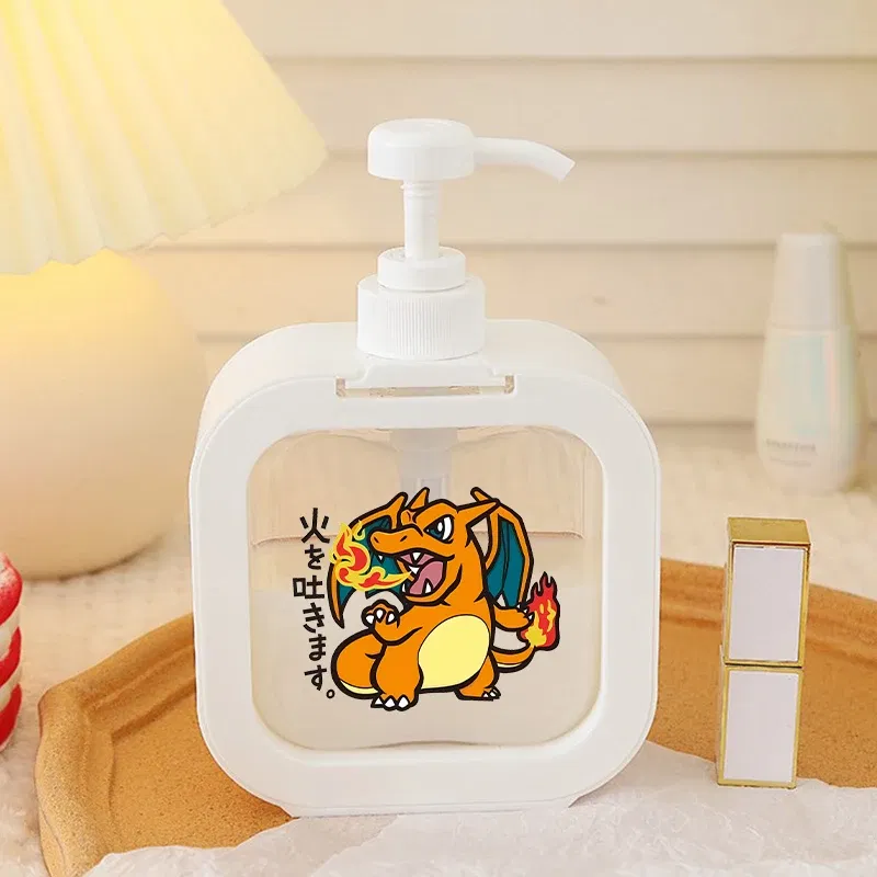 Color: WHITE - 1PCS Pokemons Soap Dispenser White Liquid Lotion Hand Pump Soap Dispenser Refillable Shampoo Bottle Plastic Hand Soap Dispenser