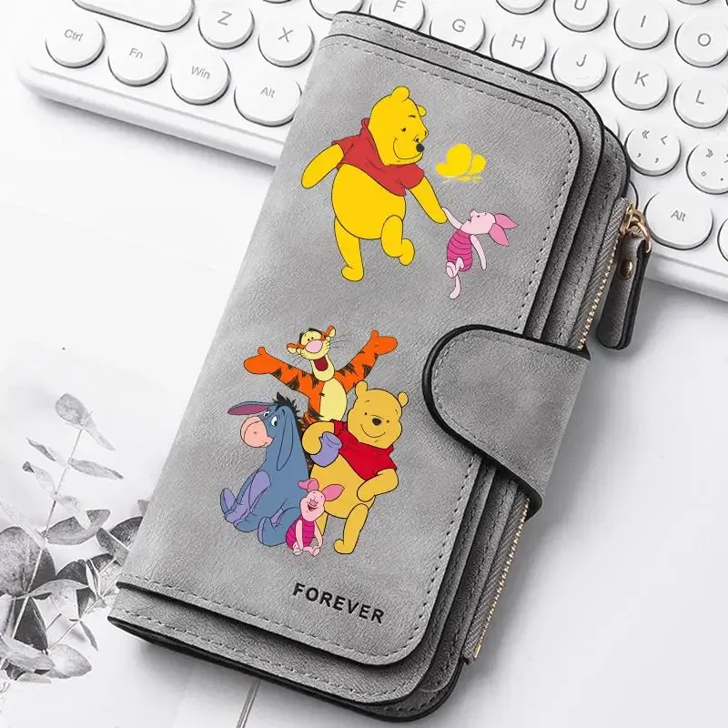 Color: plum - ? Winnie the Pooh Women Wallets Card Wallet Coin Wallet Womens Bags for Girls Purse ID Wallets Female Coin Purse Girls Gift