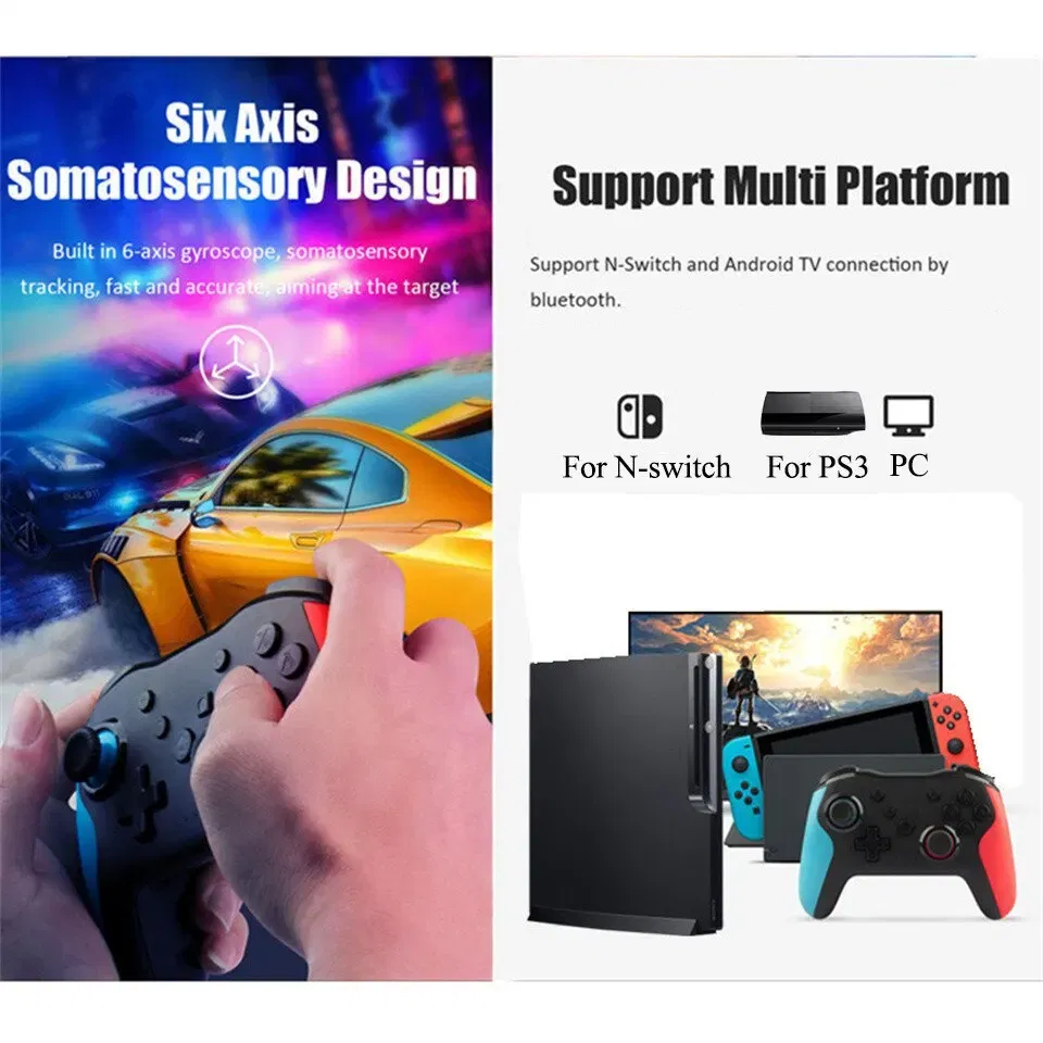Color: Green - GAMINJA NS009 Bluetooth Game Controller Wireless Gamepad For Nintendo Switch Console PS3 PC Windows 7 10 Dual Vibration Joystick