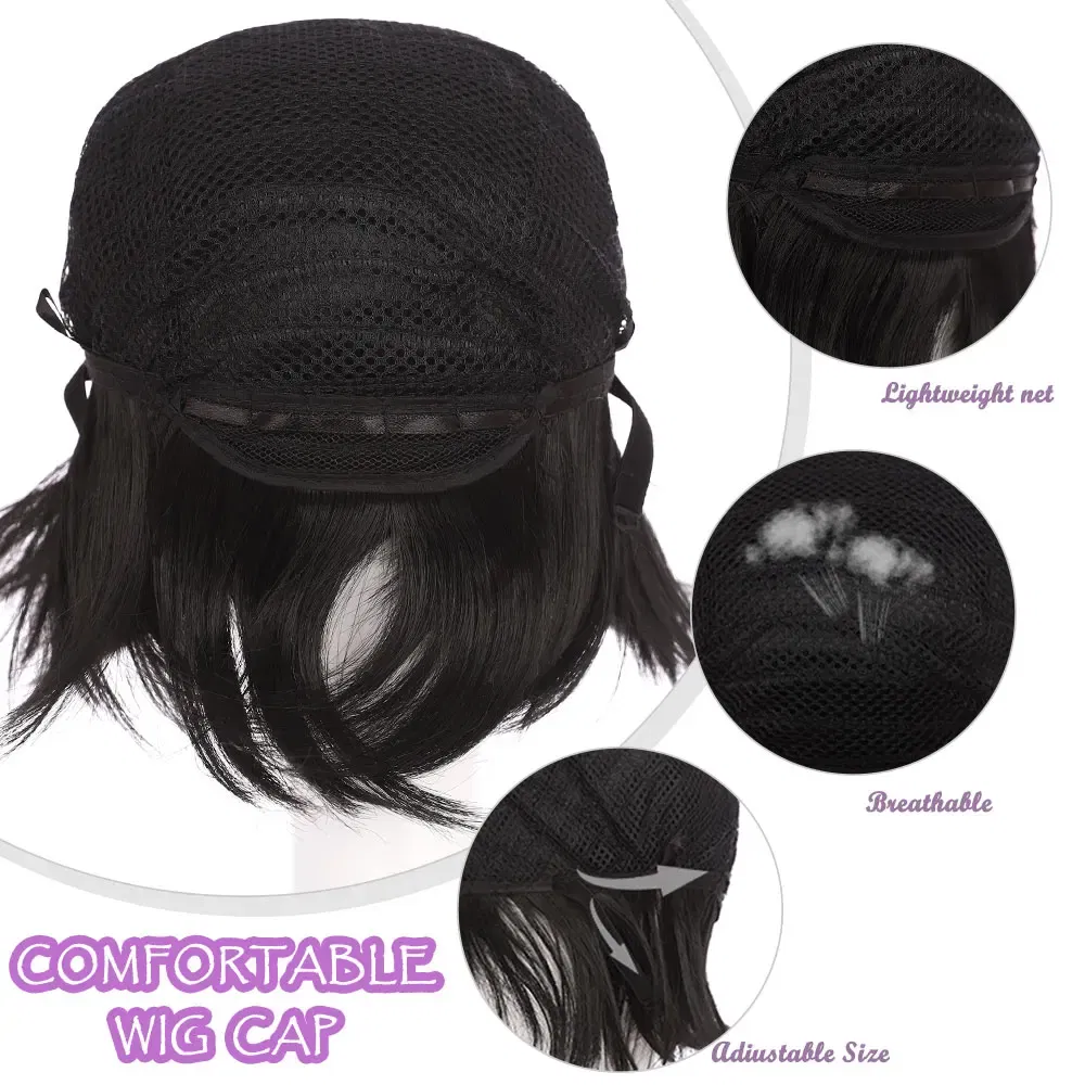 Color: green, Ships From: CHINA, Stretched Length: 8inches - S-noilite Synthetic Short Wig Blue Brown Black Women Men Cosplay Costume Party Head Wigs Hair