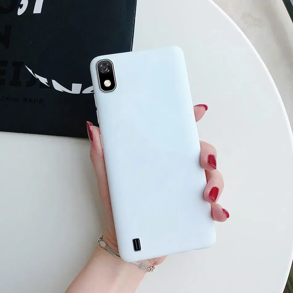 Color: Red, Material: Nylon - Candy color Phone Case For Samsung galaxy A10 A20 A20E A30 A40 A50 A70 S A01 A11 A21 A31 A41 A51 A71 4G Silicone TPU Back Cover